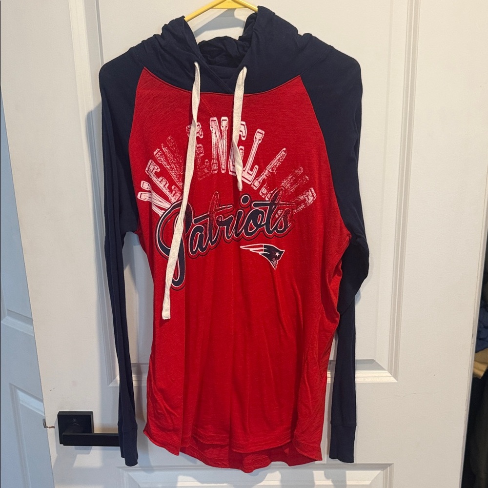 Patriots Team Apparel Navy and Red Hoodie